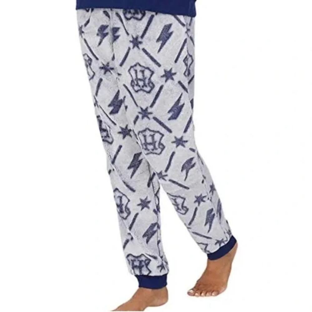 Harry Potter Wizarding World‎ Women's Blue Fleece Jogger Pajama PJ Pants Size XL